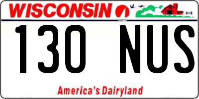 WI license plate 130NUS