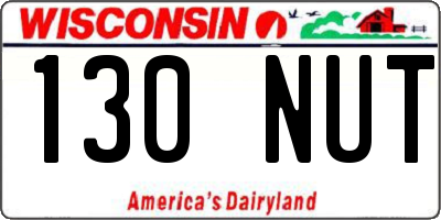 WI license plate 130NUT
