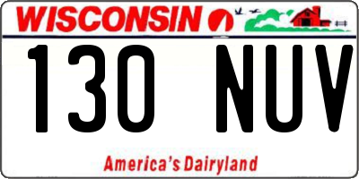 WI license plate 130NUV