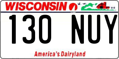 WI license plate 130NUY