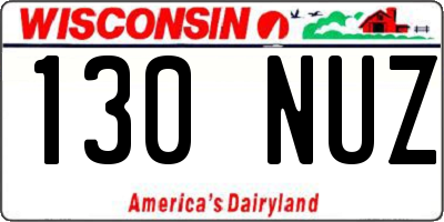 WI license plate 130NUZ