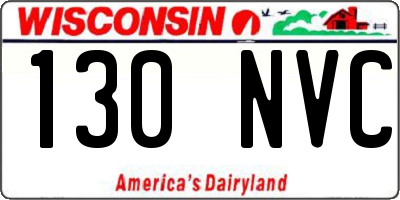 WI license plate 130NVC