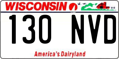 WI license plate 130NVD