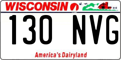 WI license plate 130NVG
