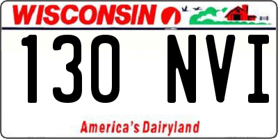 WI license plate 130NVI