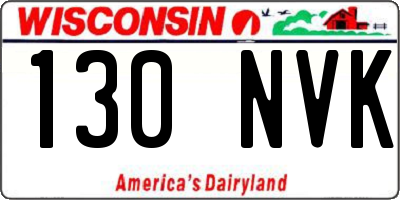 WI license plate 130NVK
