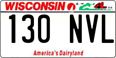 WI license plate 130NVL