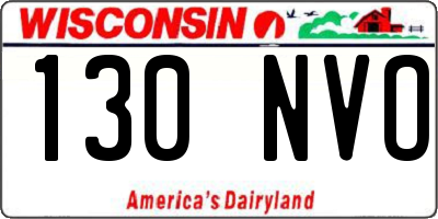 WI license plate 130NVO