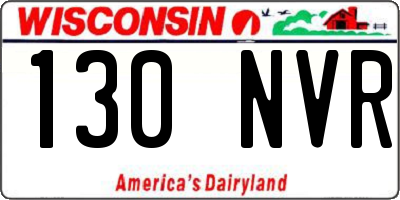 WI license plate 130NVR