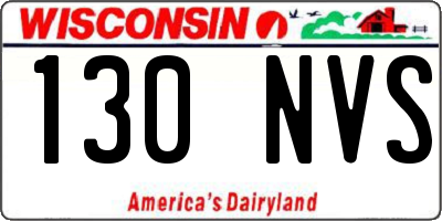 WI license plate 130NVS
