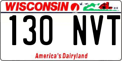 WI license plate 130NVT