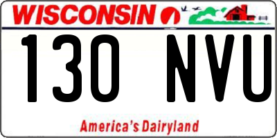 WI license plate 130NVU