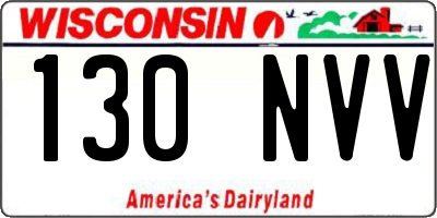 WI license plate 130NVV