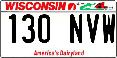 WI license plate 130NVW