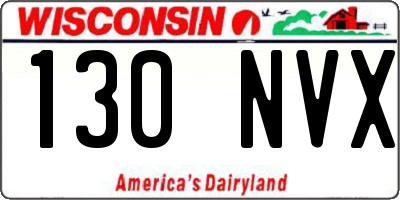 WI license plate 130NVX
