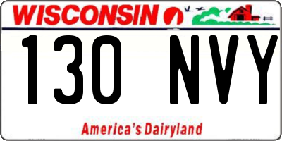 WI license plate 130NVY