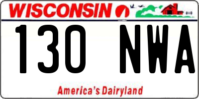 WI license plate 130NWA