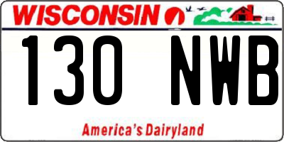 WI license plate 130NWB