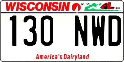 WI license plate 130NWD