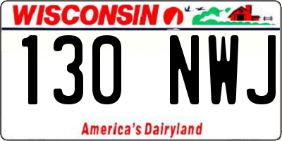 WI license plate 130NWJ