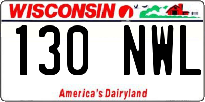 WI license plate 130NWL