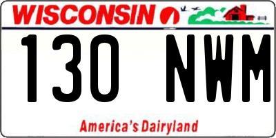 WI license plate 130NWM