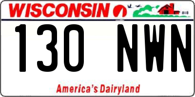 WI license plate 130NWN