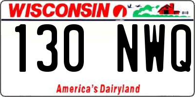 WI license plate 130NWQ