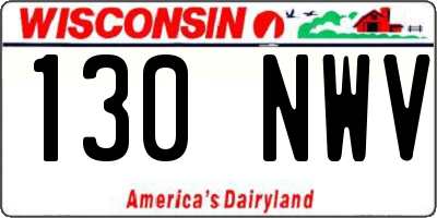 WI license plate 130NWV