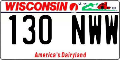 WI license plate 130NWW
