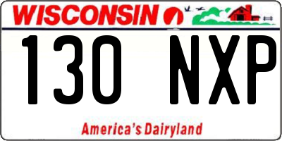 WI license plate 130NXP