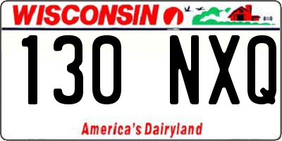 WI license plate 130NXQ