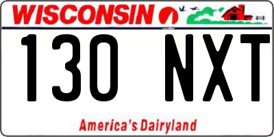 WI license plate 130NXT