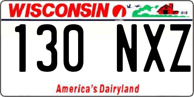 WI license plate 130NXZ