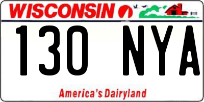 WI license plate 130NYA