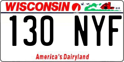 WI license plate 130NYF