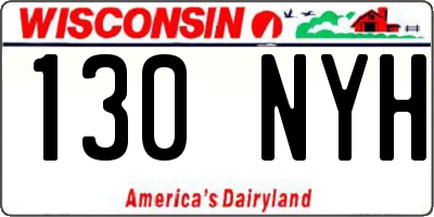 WI license plate 130NYH