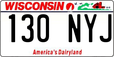 WI license plate 130NYJ
