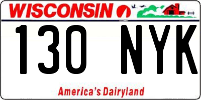 WI license plate 130NYK