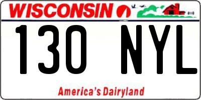 WI license plate 130NYL