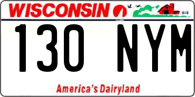 WI license plate 130NYM