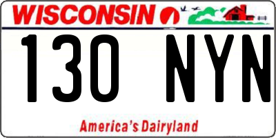 WI license plate 130NYN