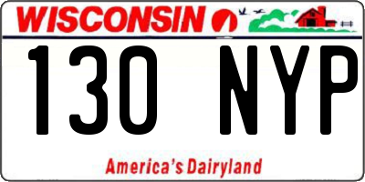 WI license plate 130NYP