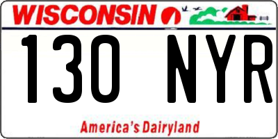 WI license plate 130NYR