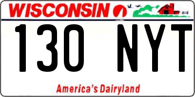 WI license plate 130NYT