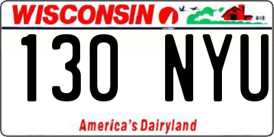 WI license plate 130NYU