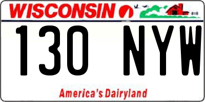 WI license plate 130NYW