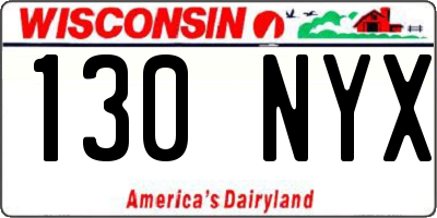 WI license plate 130NYX