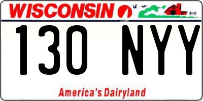 WI license plate 130NYY