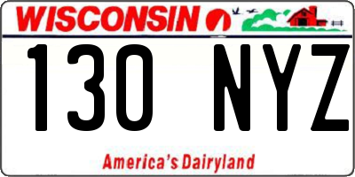 WI license plate 130NYZ